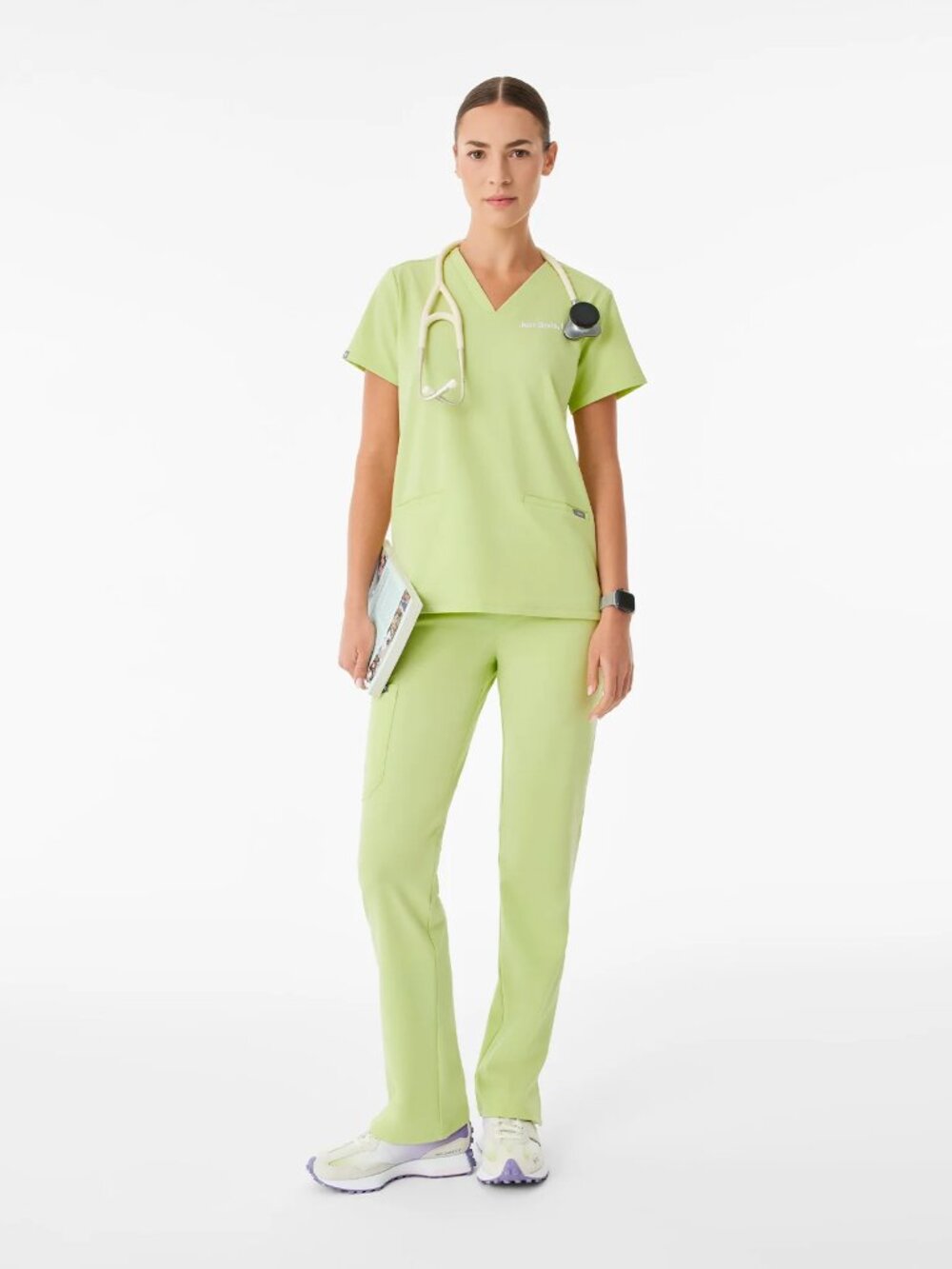 FIGS Casma Three Pocket Scrub Top Sea Mist Green Size XL